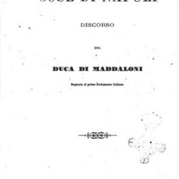 Il Duca di Maddaloni all’On.Giuseppe Massari-aprile 1861