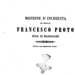 Francesco Proto Duca Di Maddaloni-Mozione del Novembre 1861