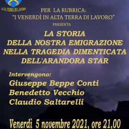 “La Storia della nostra emigrazione nella tragedia dimenticata dell’Arandora Star”  ne parliamo con Beppe Giuseppe Conti e Benedetto Vecchio