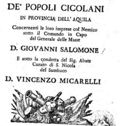 RELAZIONI ISTORICHE DE’ POPOLI CICOLANI IN PROVINCIA DELL’AQUILA 1799 (IV)